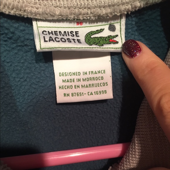 Chemise Lacoste Blue & Beige Bomber Jacket! - Picture 5 of 8